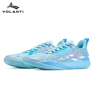 Volanti Rocket Air Basketball Shoes Blue Full Carbon Plate Breathable Upper Stable Heel Responsive Rebound Abrasion Resistant Non Slip Outsole Side Stabilization Same Model Worn By Professional Basketball Athletes