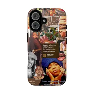 Collage Erykahh Badu Phone Case, Gift for fans, Concert, Tour, 90s Vintage Tough Phone Case