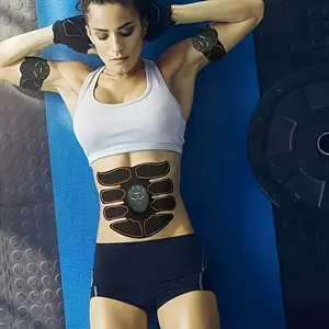 Battery Powered Abdominal Trainer with Controller, Muscle Stimulator, Home Exercise Massager, 1pc Sticker & 1pc Controller, Electric Fitness Equipment