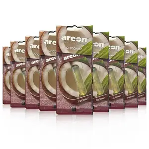 5/10/20 Pack Coconut Car Air Freshener Cards, Liquid Scented Paper with Dropper, Long-Lasting Sweet Tropical Perfume