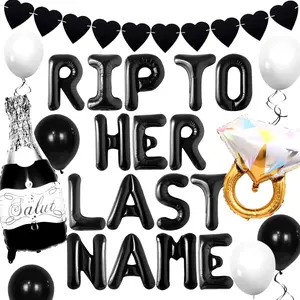 LaVenty Rip To Her Last Name Decoration Rip Single Life Bachelorette Party Decoration Gothic Bachelorette Party Decorations Engagement Wedding Party