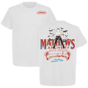Mathews Archery Halloween Style Sexy Ghost 2 Sided T-shirt, Tactical Gear for Bowhunting Lovers, Archer Shirt, Top Menswear, Made in USA