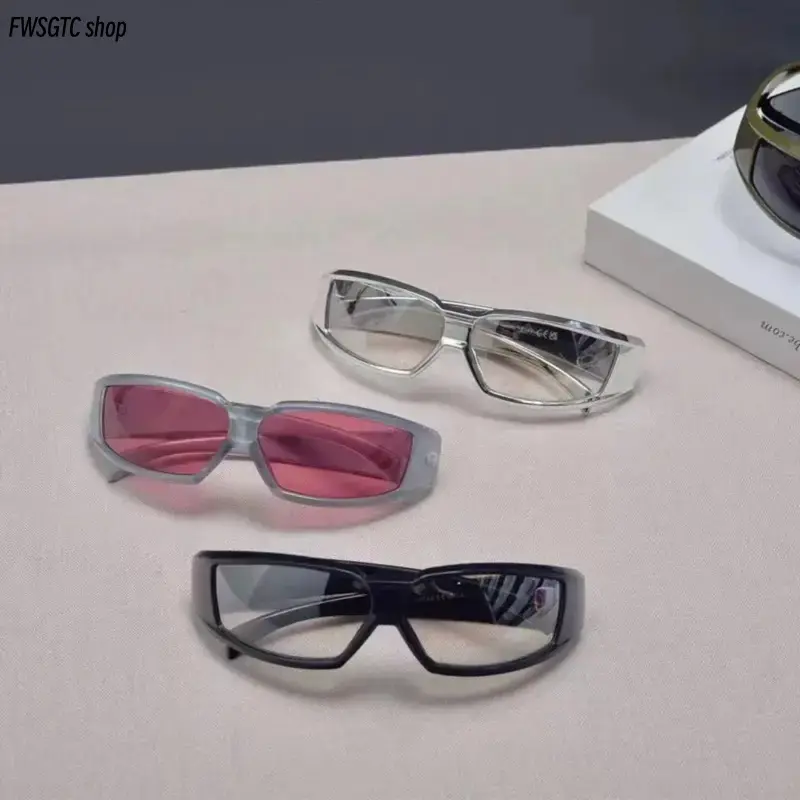 Unisex Square Sunglasses, 2026 Viral Trendy Cyberpunk Tech Style, Full-Rim TR90 Nylon Glitter Frame, Polarized Reflective Lens, UV Protection, 20-30% Lighter Than Acetate Frames, Blocks 99.9% of Harmful UVA/UVB Rays Fashion Eyewear, Polarized Lens