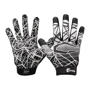 Cutters Game Day Black Football Receiver Gloves - Speed Grip Technology & Lightweight Design for Enhanced Performance