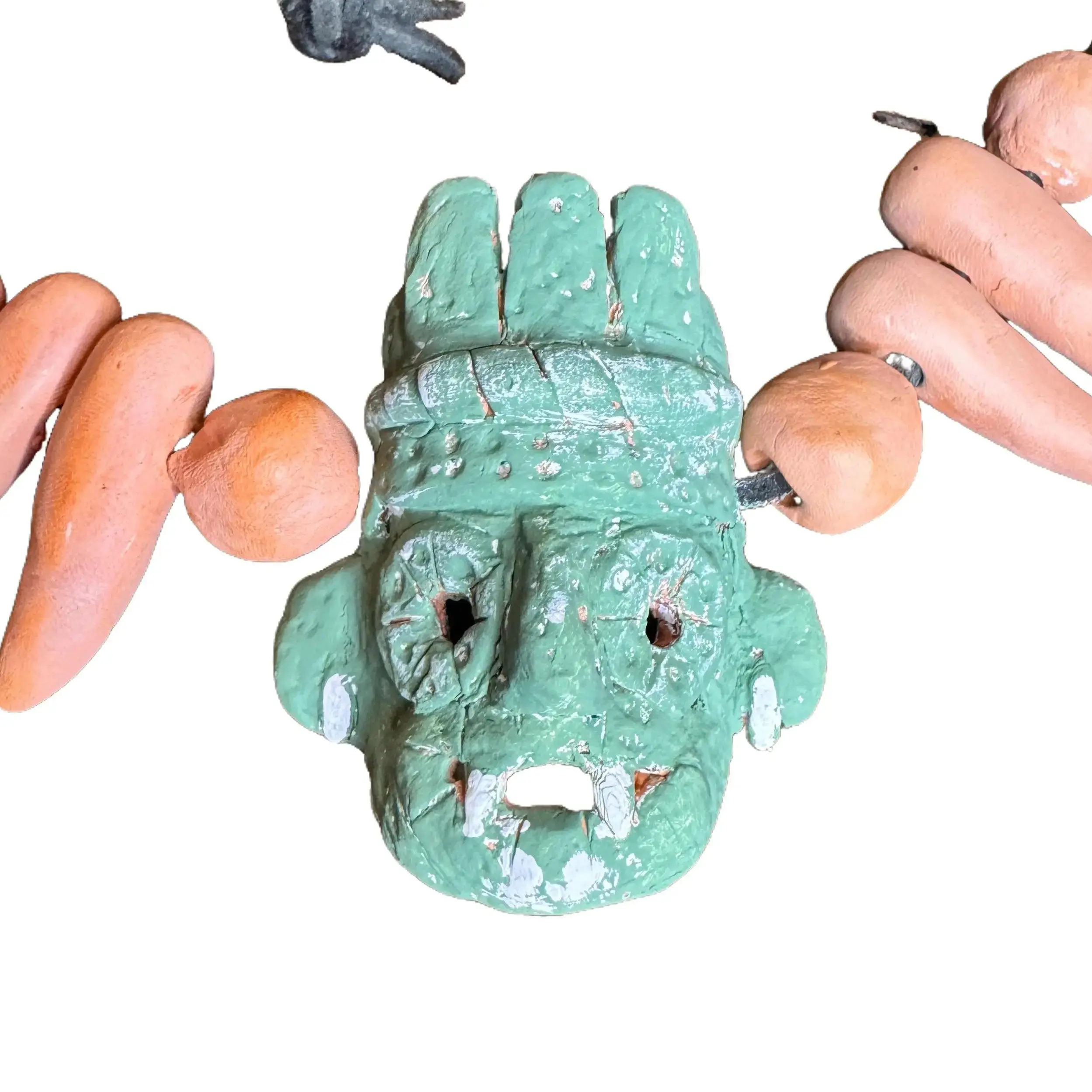 Tlaloc Aztec Mexica Necklace – Handmade Terracotta Pendant | Tribal Jewelry | Ancient Mesoamerican Art