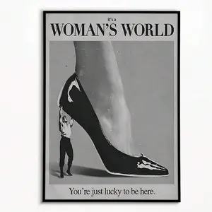 1pc,Wall Arts,Modern Posters,Vintage Woman World Wall Art Print Poster,Feminine Poster,Aesthetic Decoration,Bedroom Apartment Fashion Girly Print,Unframed