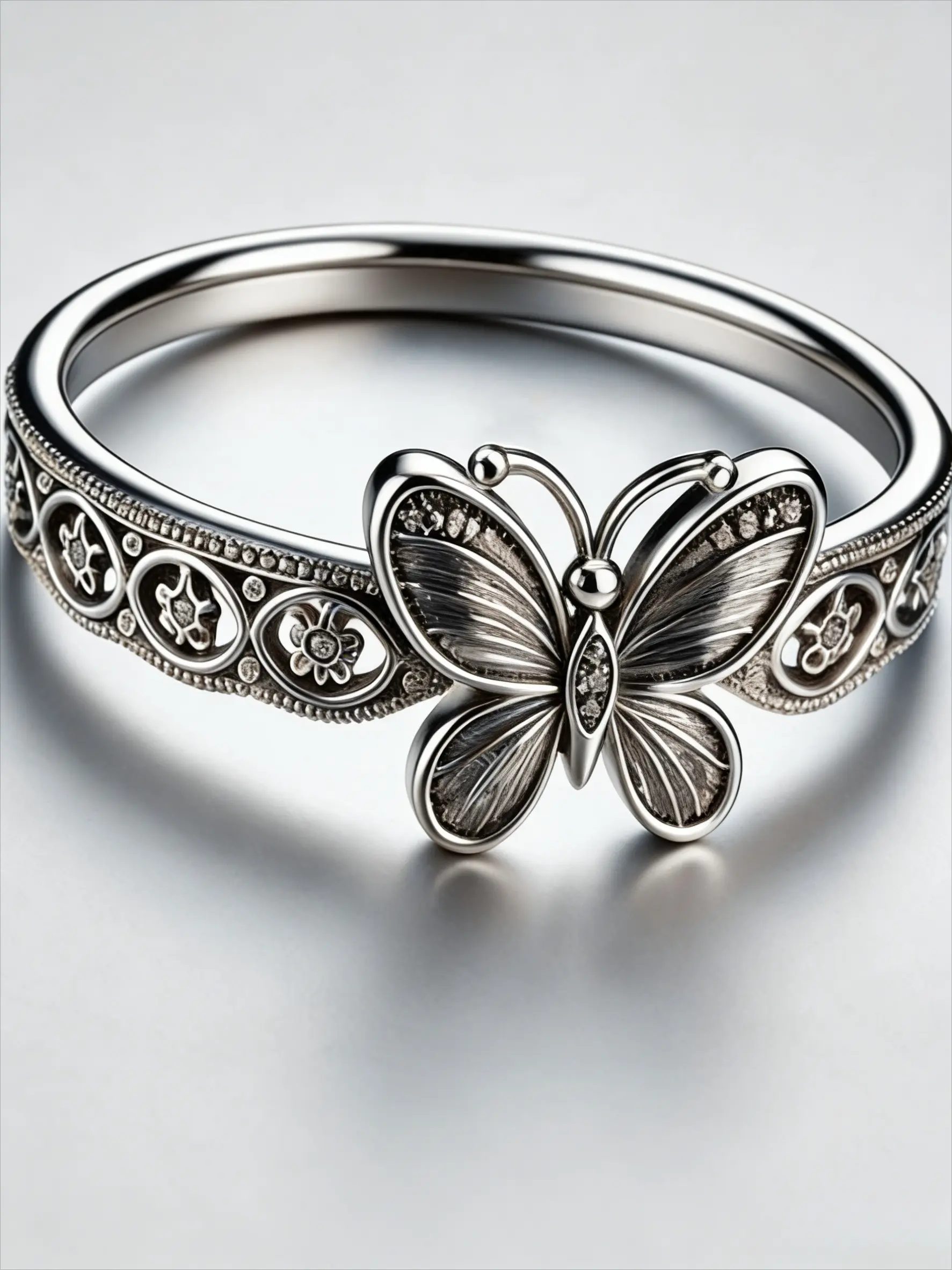 Vintage Silver Color Carved Butterfly Ring, Unique Design, Elegant Casual Ring, Perfect for Women's Daily Wear and Holiday Accessories, Vintage Rings Jewelry, Elegant Fashion Rings, Beautiful Rings