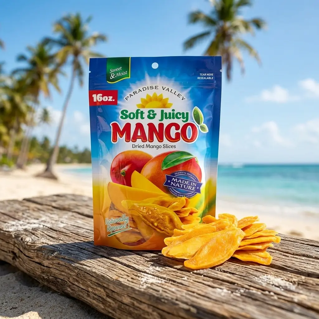 Soft & Juicy Dried Mango Slices 8oz (Pack of 2) Snack  Dry Fruit