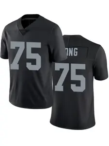 Men's American Football Lightweight Jersey Vintage Embroidered Casual Training T-Shirt, Sporty V-Neck Short Sleeve, Loose-Fitting Long Style