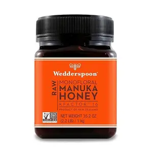 Wedderspoon Raw Premium Manuka Honey, KFactor 16, 35.2 Oz, Unpasteurized, Genuine New Zealand Honey, Traceable From Our Hives To Your Home