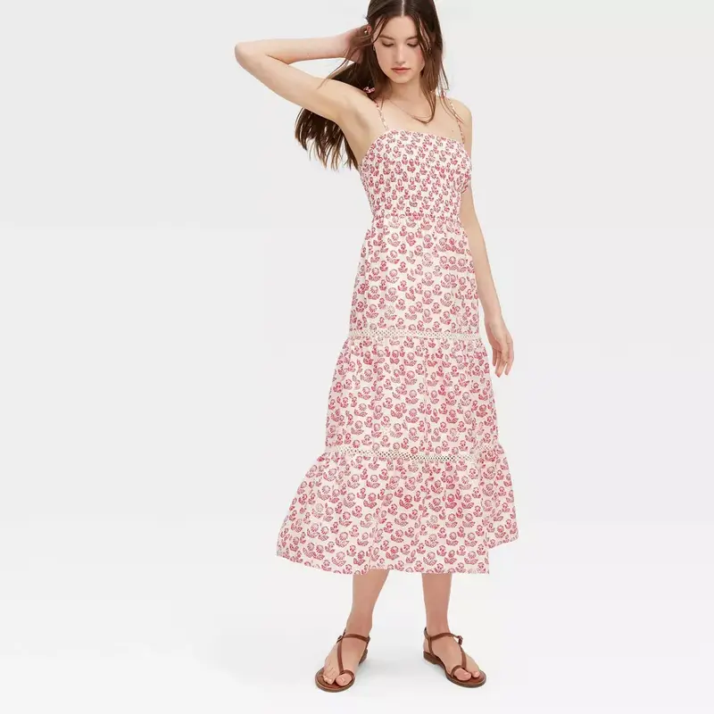 Women's Floral Tie-Shoulder Tiered Maxi A-Line Dress - Roller Rabbit