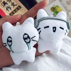 Cute Headphones Kitten Couple Keychain Adorable Plush Accessory for Bags and Keys