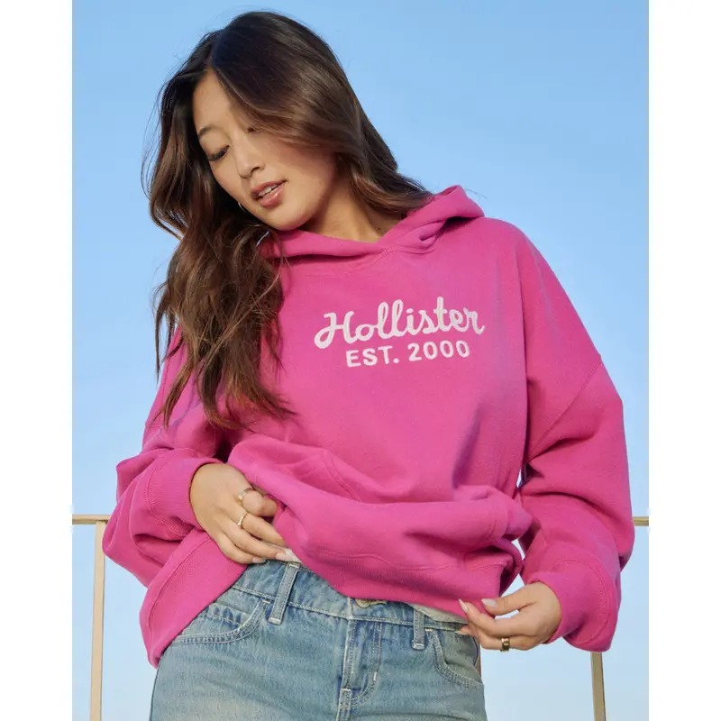 Hollister Feel Good Oversized Logo Graphic Hoodie