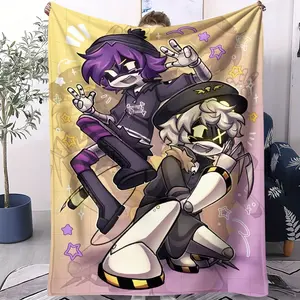 Murder Drones Pattern Blanket, All-Season Use, Suitable for Bed Sofa Car Room Decor, Decorative Giftable Blankets, Perfect Gift, Lightweight Throw Blanket, Single-Sided Print Blanket