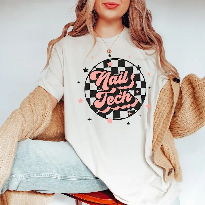 Nail Tech Shirt, Nail Tech Gifts, Retro Nail Artist Tee, Nail Technician Gift, Nail Boss Crewneck, Cosmetology Gifts, Cosmetologist