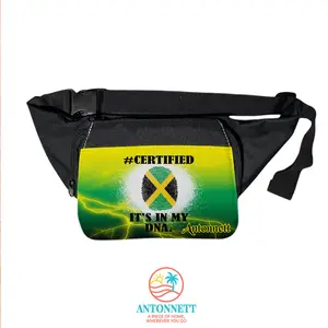 Certified: It’s In My DNA” Personalized Oxford & Polyester Fanny Pack – 7.87x3.15 in. Compartment, 16.1 in. Full Width, Adjustable Strap, Detachable Buckle, Caribbean‑Inspired Everyday Waist Bag with Custom Name Option
