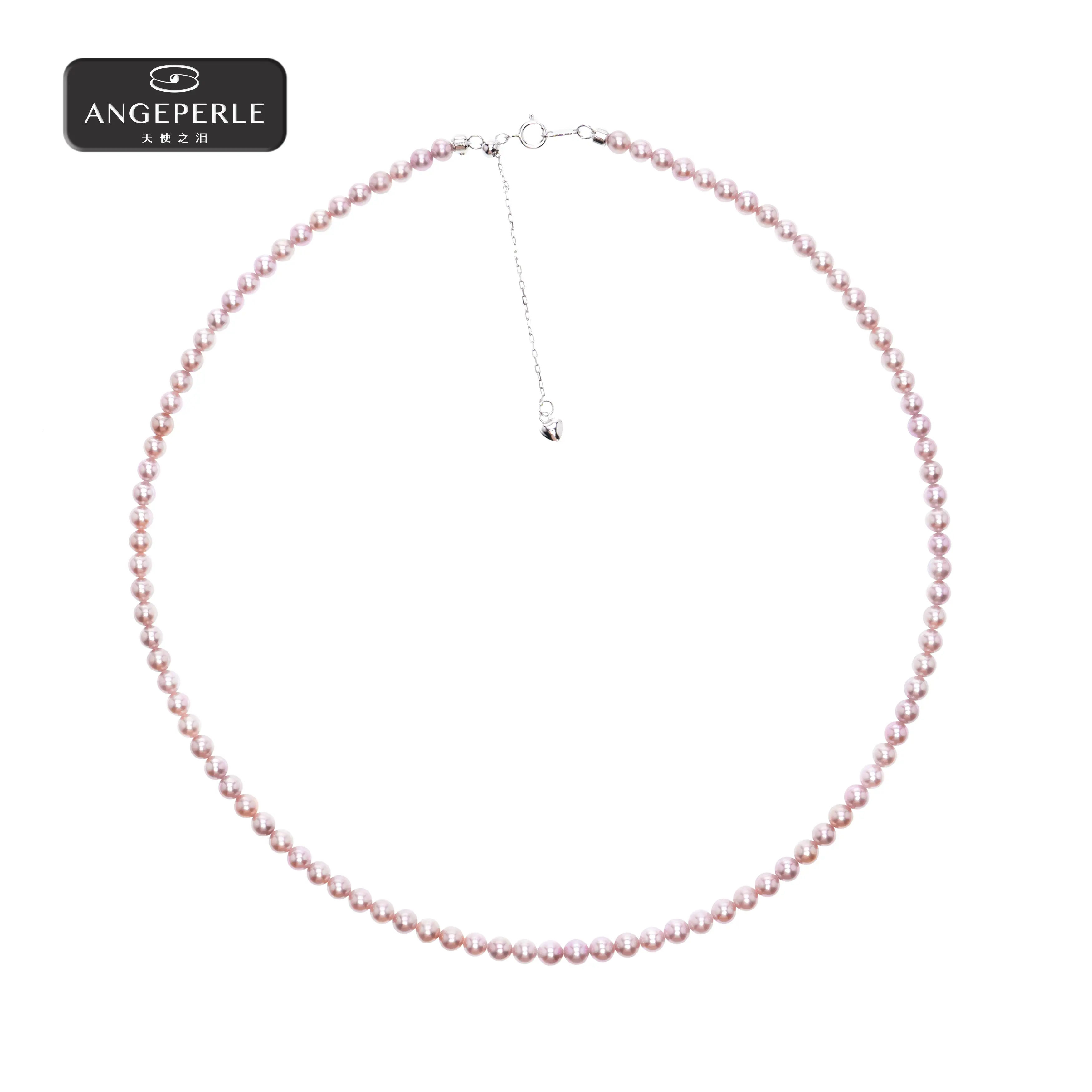 ANGEPERLE S925 Silver Adjustable Casual Unisex Daily Elegant 4-5mm Freshwater Seed Pearl Necklace TSJ10M, Seed Pearls