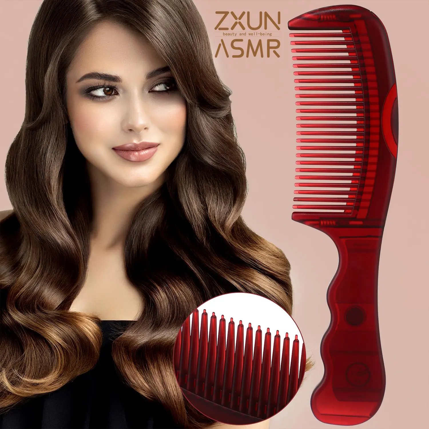 Stainless Steel Hollow Teeth Head Comb - Eco-Friendly, Adjustable, Oily/Dry/Normal Scalp Relief, Dandruff Aid, Lice Treatment, Hair Growth Massager, Press to Clean for Curly & All Hair Types (Birthday Gift Option)