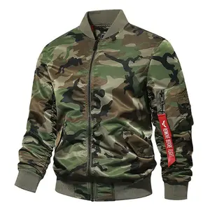 Men's big size Camouflage Unisex Pilot Jacket American Style Loose Baseball Jersey Jacket Spring and Autumn New Trendy Streetwear Workwear Versatile Coat Men Casual Long Sleeve