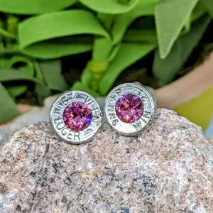 Bullet Slice Earrings, Surgical Stainless Steel - Silver (zinc coated), female, male, casual, elegant