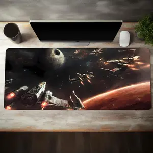 Space Theme Gaming Mouse Pad, 1 Piece Keyboard Desk Mat, Non-slip Computer Mouse Mat for Home Office