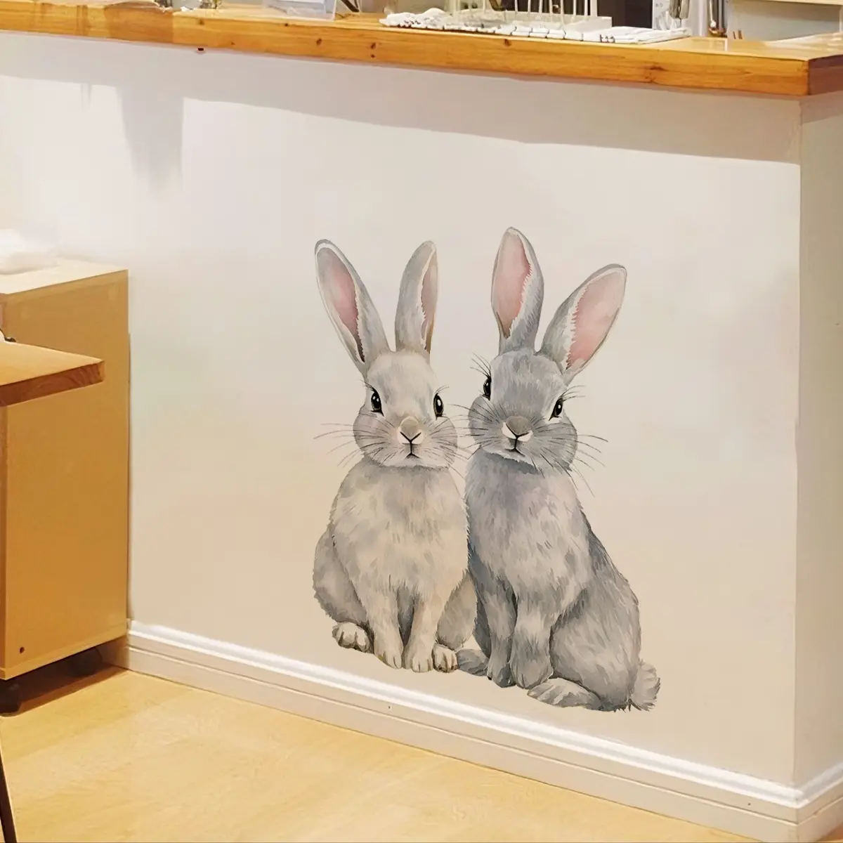 A self-adhesive Easter bunny wall sticker for bedroom, living room background wall, corridor, balcony, home holiday decoration M14569-NL