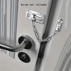 1Pc Stainless Steel Door Chain Lock Guard, Safety Lock Limiter, Safety Bolt Slider, Front Latch Chain and Lock Security Door Chain, Safety Latches