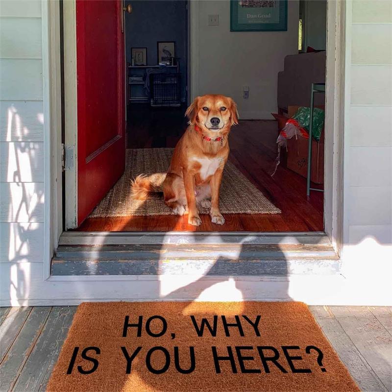 Funny Coir Welcome Doormat for Porch & Entrance - Personalized Rug, Heavy-Duty PVC Backing, Non-Slip, 30 x 18 inch