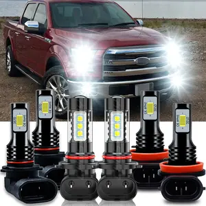 For Ford F 150 2015 2016 2017 2018 2019 2020 6500k Front LED Headlight Hi/Lo Beam + Fog Light Bulbs Truck