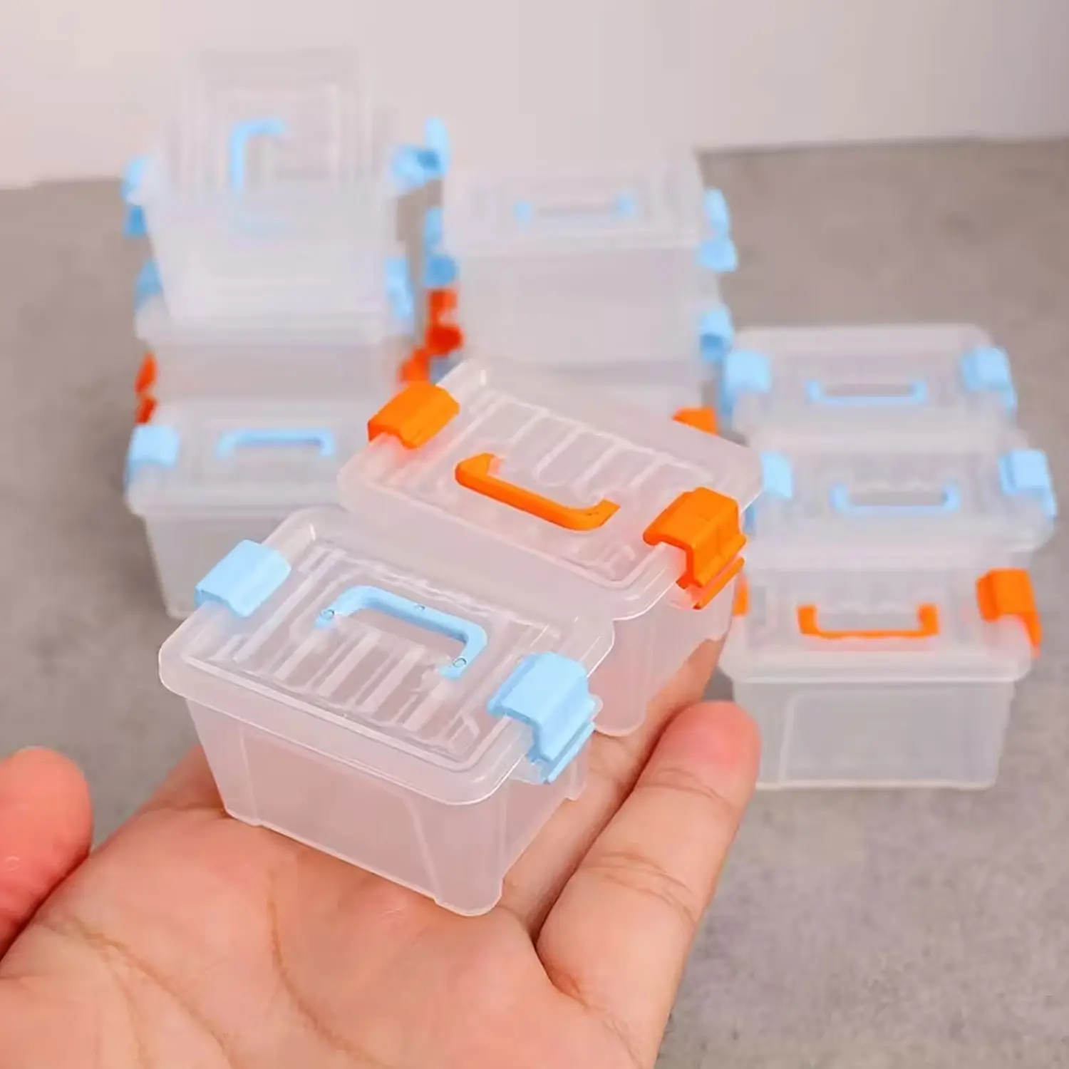 5 pcs mini suitcase storage boxes, Clear Containers, transparent small item storage boxes, Lightweight Box, Organizer Storage, miniature scene DIY accessories, model scene decorations, gift choice for festivals, storage bin