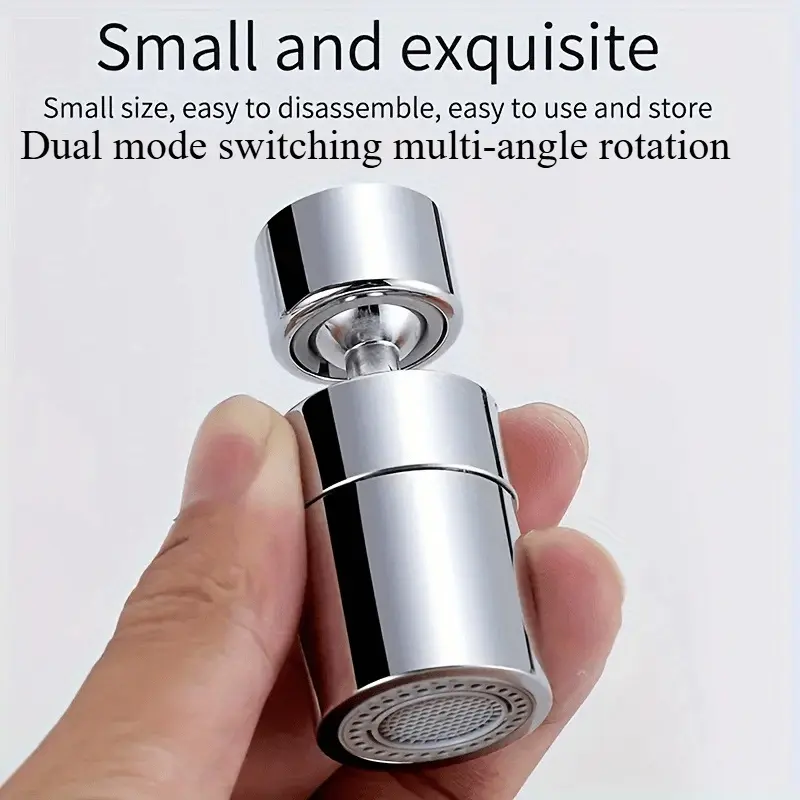 360° Rotating Dual Mode Kitchen & Bathroom Faucet Sprayer Attachment, Two Water Flow Modes, Splash Proof Sink Accessory, Face and Hand Wash Extension, Rotatable Rotary Faucet