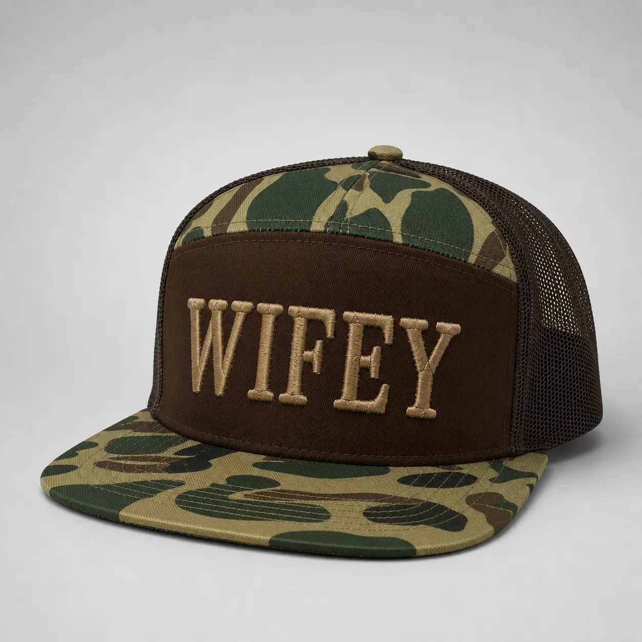 Wifey Trucker Hat, Embroidered Mesh Baseball Cap, Unisex Everyday Streetwear Hat