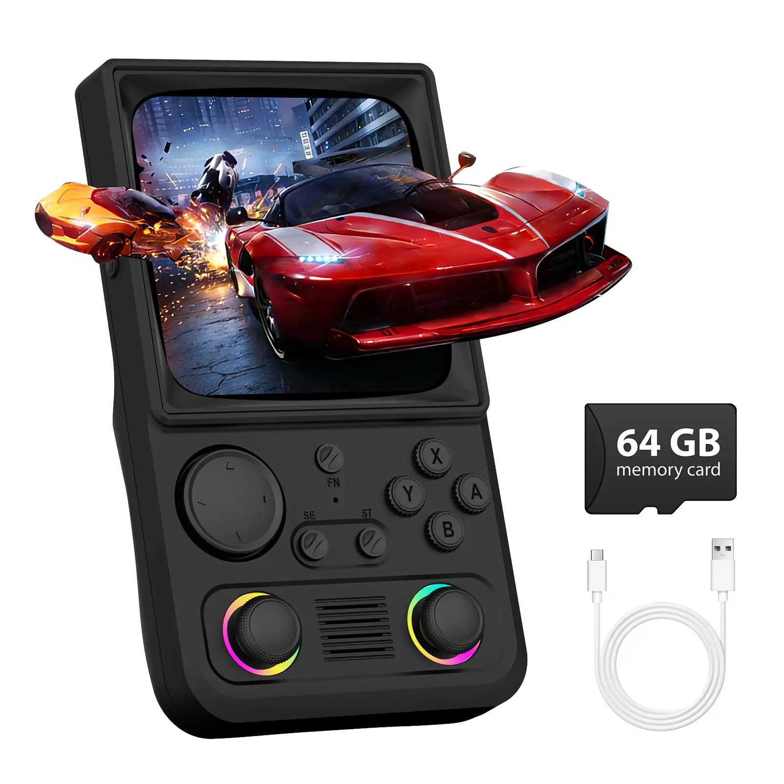 AISLPC Retro Handheld Game Console, 4.0'' 720x720 IPS Screen Portable  Retro Gaming Console, 64GB TF Card Support 18,000+ Classic Video Games, EmuELEC System Supports WiFi Networked Fighting, 4000mAh