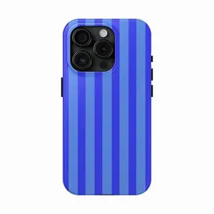 Blue striped pattern phone case, minimalist style, compatible with iPhone 17 Pro Max, 16 Plus, 15, 14, 13, 12, 11, high-quality affordable protective case, suitable for both men and women.MFL01