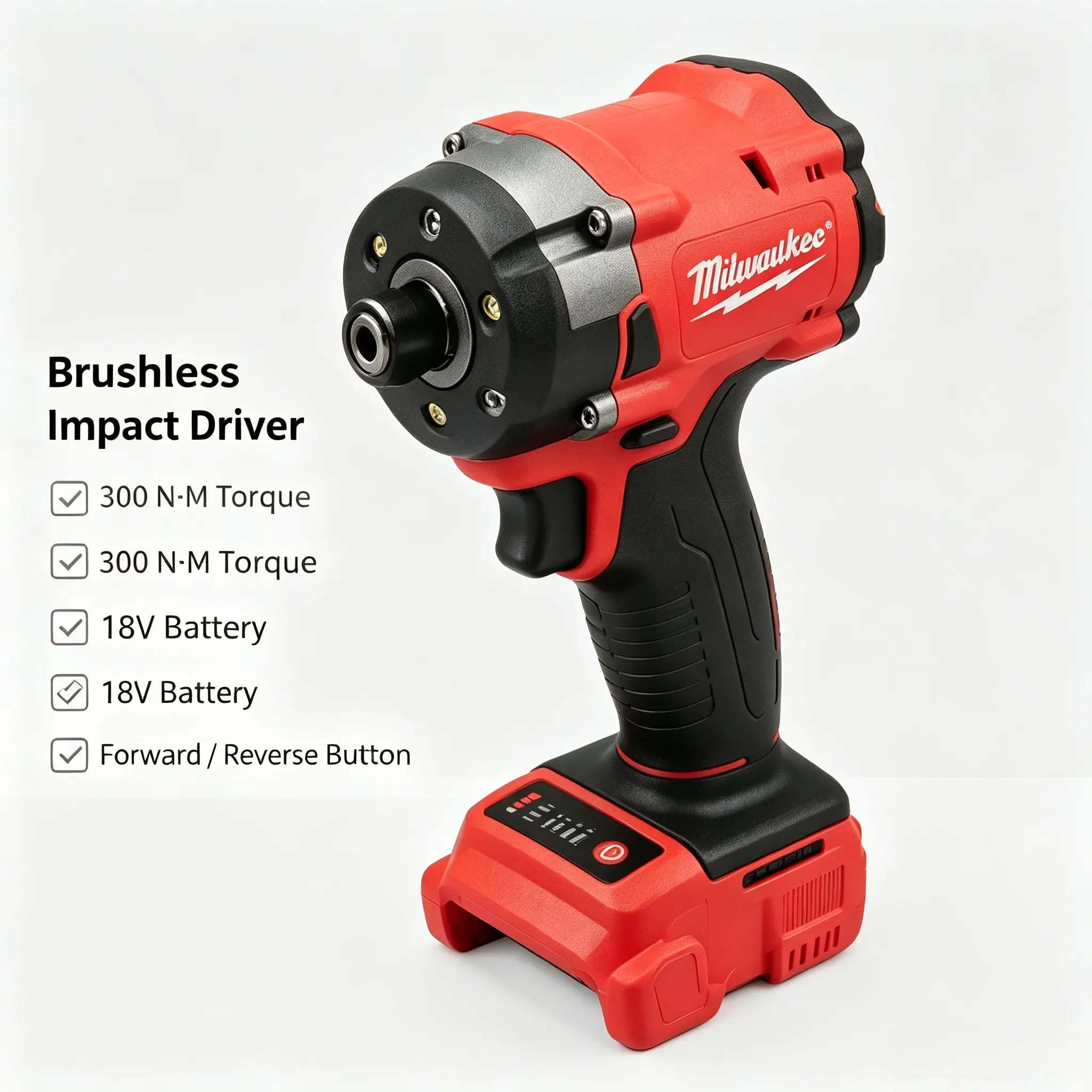 Milwaukee Cordless Impact Drill/Driver - Batteries Included, Screw Gun Compatible, High Torque, Strong Driving Force, Ergonomic Shaping, Premium Upgraded Construction, Easy Control, Long-Lasting Durability, Ideal for Fastening Jobs, Cordless Drill