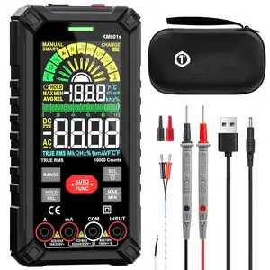 Digital Multimeter 10000 Counts TRMS Auto Ranging, Rechargeable  Multimeter, Color LCD Screen  Meter, Measures , Current, Resistance, Continuity, Capacitance, Frequency
