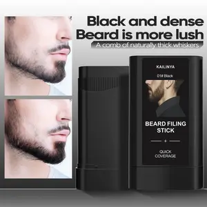 Men's beard filling pen with brush - Men's beard filling rod, waterproof beard pen and brush, long-lasting natural Thick coverage, suitable for beard, Whiskers and hair filling makeup