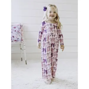 Leggy Romper - Purple Bows