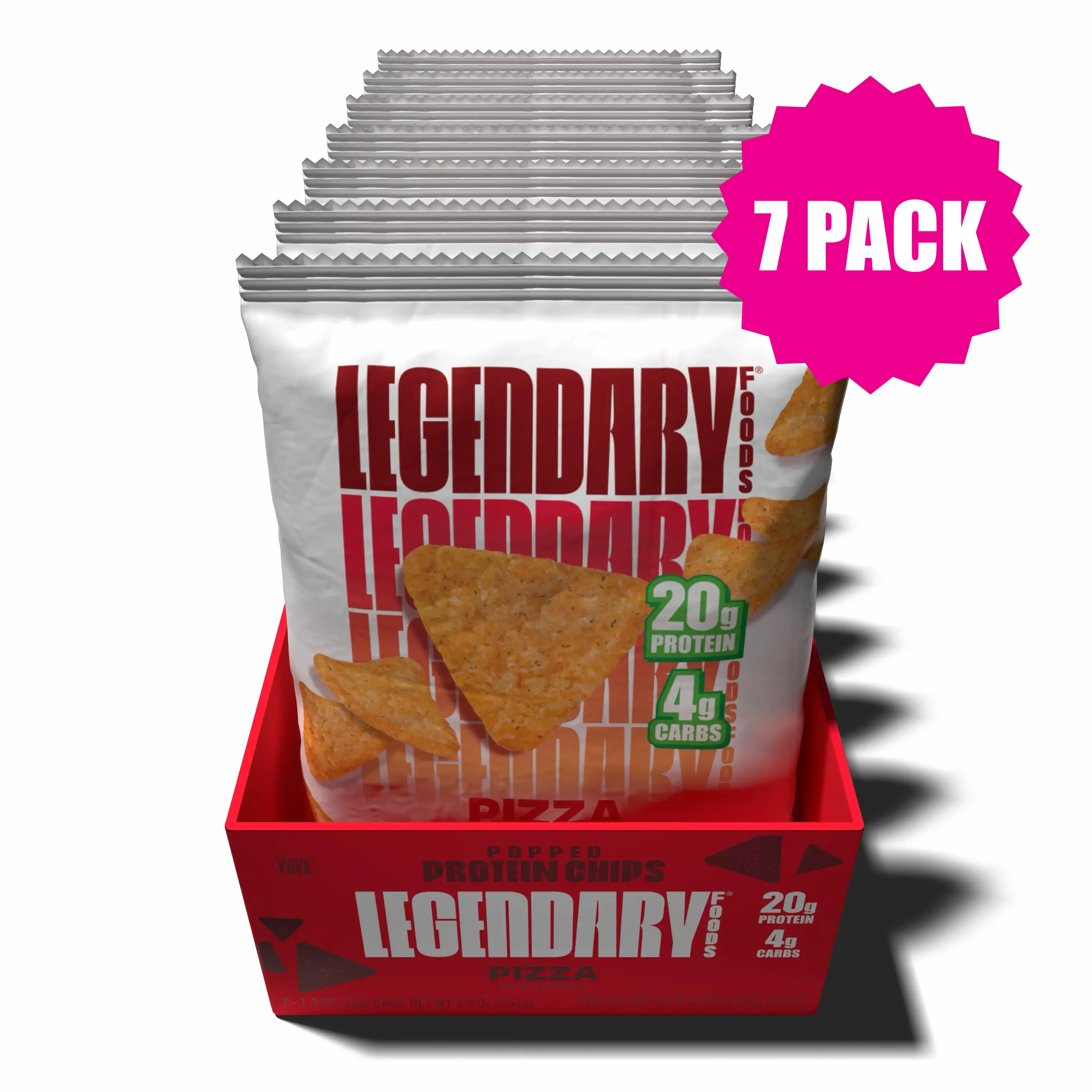 Legendary Foods 20 g Pizza Popped Protein Chips - No Sugar Keto Friendly, Healthy Protein Snack - 7 pack Legendary Foods 20 g Pizza Popped Protein Chips - No Sugar Keto Friendly, Healthy Protein Snack - 7 pack