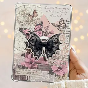 Dark Coquette Black Lace Bat Bow Spooky Kindle Grip Book Bookish Magnetic Kindle Grip Book Lover Kindle Accessories Phone Holder PopSocket Phone Grip Magnetic Pop Socket Phone Grip