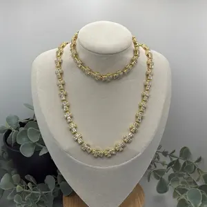 Cross 2 Peace Laminated High Quality Daily Wear Bracelet and Necklace Set for Everyday Elegance