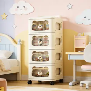 Drawer Storage Organizer, Rolling Storage Cart with 4/8 Drawers, Dresser Tower Organization Storage Container with Wheels for Kids, Playroom, Bathroom & Home, Easy Toy & Clothes Storage, Stackable