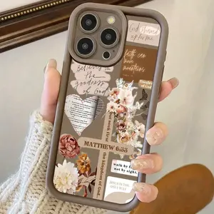 Phone case: 1 Cross Text Collage Design Phone Case, Compatible with Iphone iPhone 16, 15, 14, 13, 12, 11, XS Max, XR, X, Plus, Pro Max, Full Lens Protection Soft TPU Case