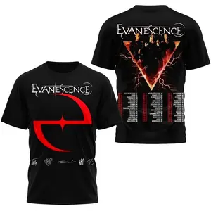 Evanescence 3D Graphic Tee All Over Print My Immortal Vibe Regular Fit Shirt Top HY4346