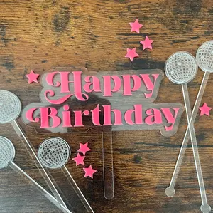 Happy Birthday Acrylic Cake Topper