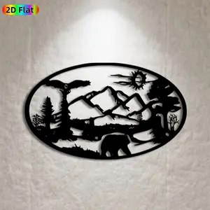 1pc Wilderness Bear Metal Wall Art, Majestic Bear Statue Mural, Ideal Gift for New Year, Christmas, Outdoor Decor Enthusiasts, Weather-Resistant Metal Wall Decor Wall Sculptures, Perfect for Garden Fence & Patio Wall, Nature Enthusiasts