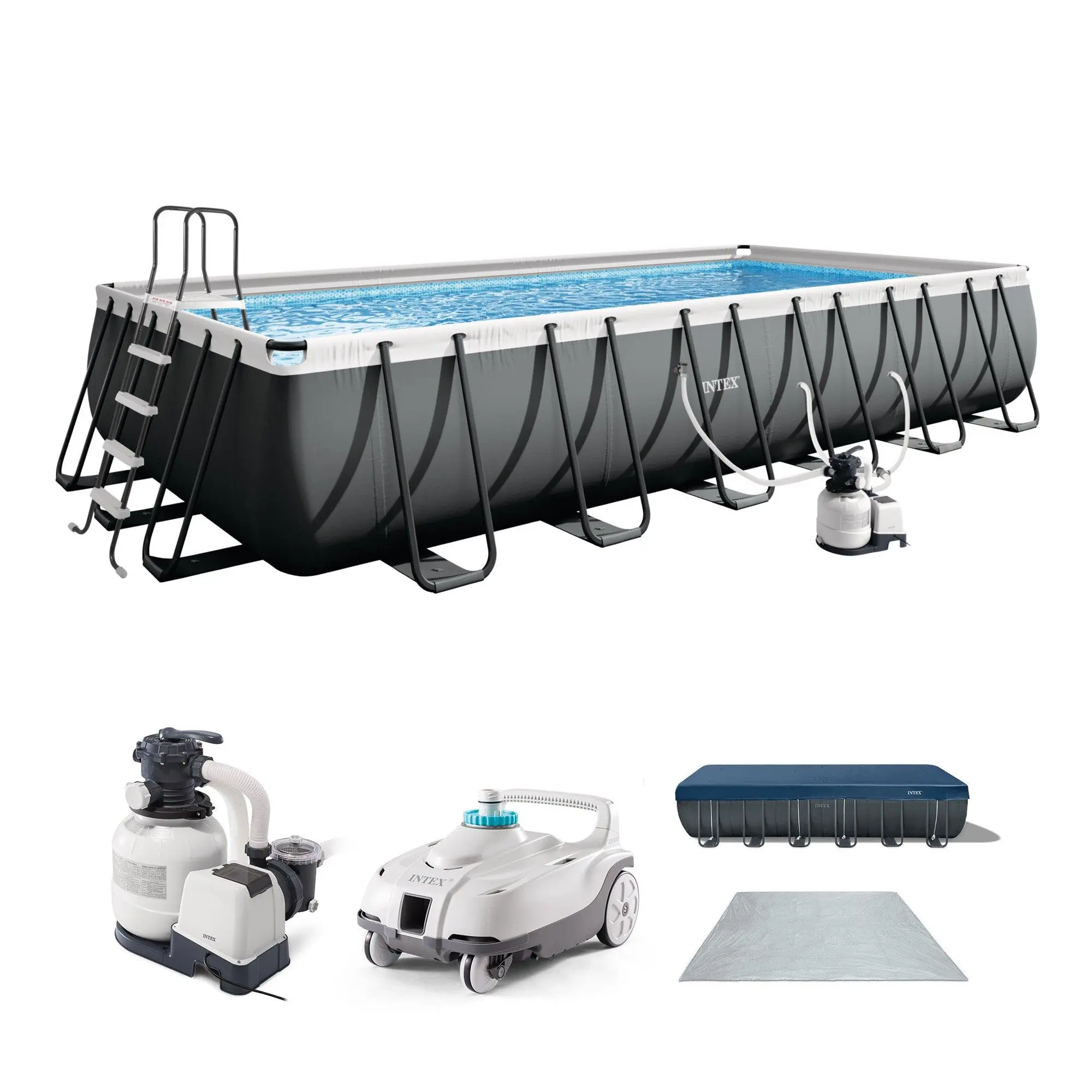 Intex ZX100 Auto Pressure Side Pool Cleaner with Ultra XTR Frame Swimming Pool