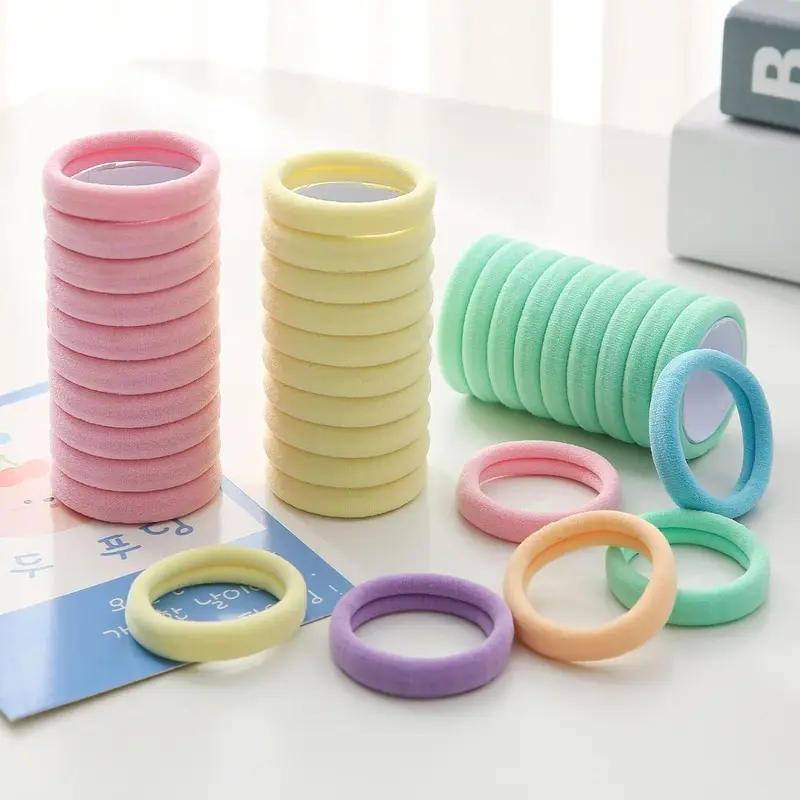 Colorful Hair Accessories Set - 5 Pcs Thin Cute Hairbands & Random Color Scrunchies, Curly Hair Curl Hold Elastics for Ponytails, Ideal for Christmas, Birthday, Graduation, Casual Use, All Seasons Gifting