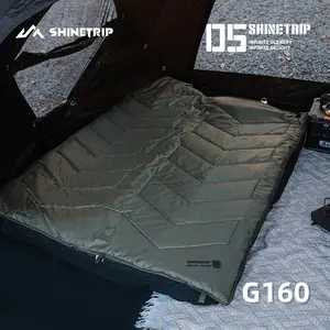 ShineTrip Winter Outdoor Camping Warm Sleeping Bag [G160 Green], a multi-functional portable and comfortable adult sleeping bag suitable for 5°C to 20°C, thickened tent sleeping bag, adjustable elastic band zipper camping warm tool [80cm*220cm]