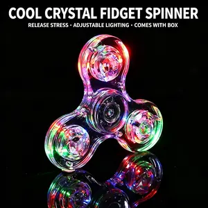 Luminous Fidget Spinner LED Light Up Crystal Fidget Spinner Stress Relief Toy